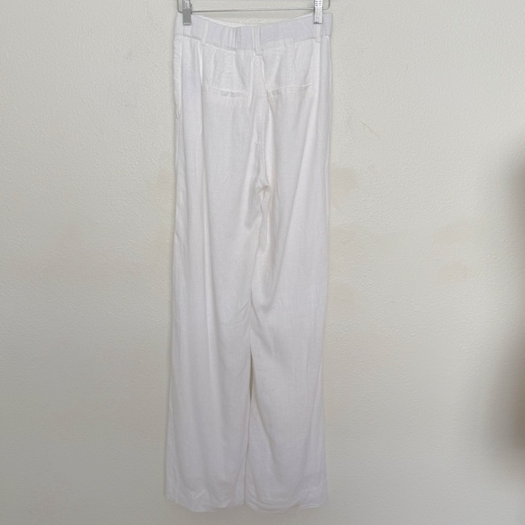 Abercrombie Fitch Sloane High Rise Tailored Linen Blend Wide Leg Pant 24/00L - Picture 4 of 12